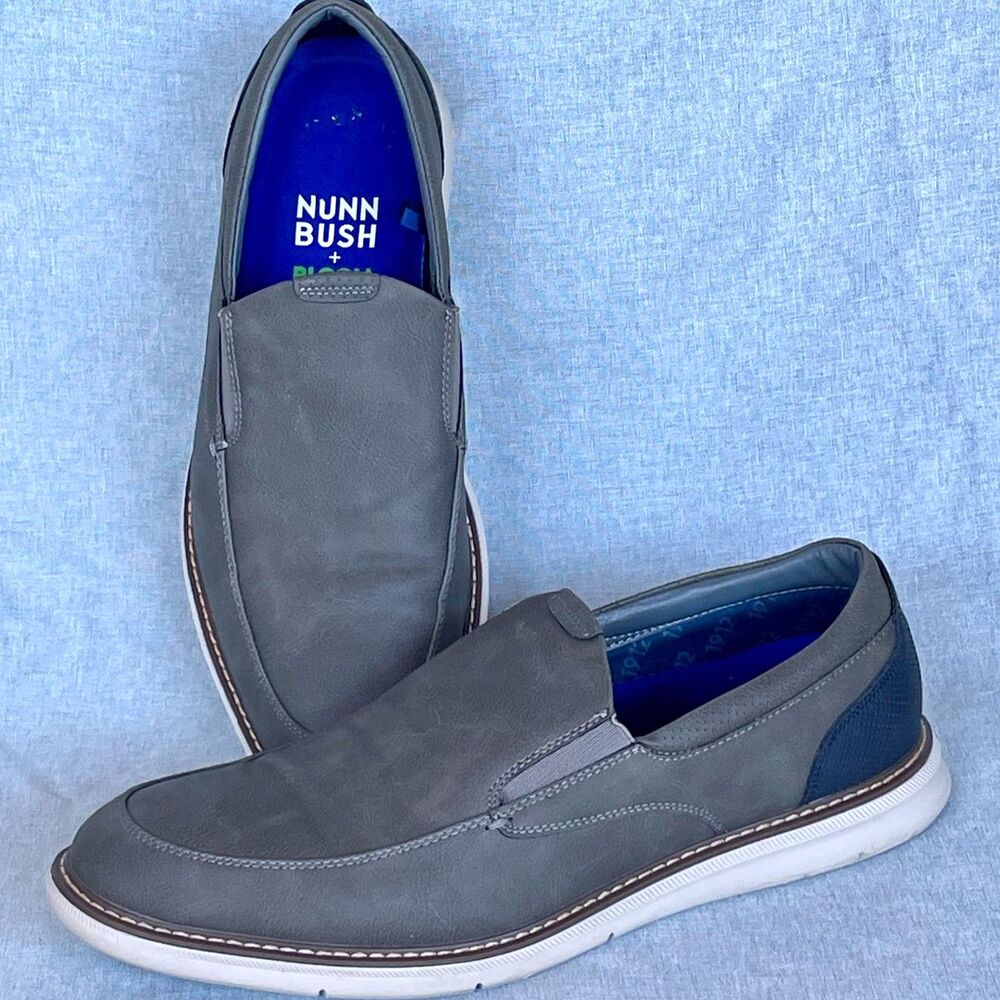 Nunn Bush Kore Bloom Foam Gray Slip On Loafers Men's Size 10M Comfort